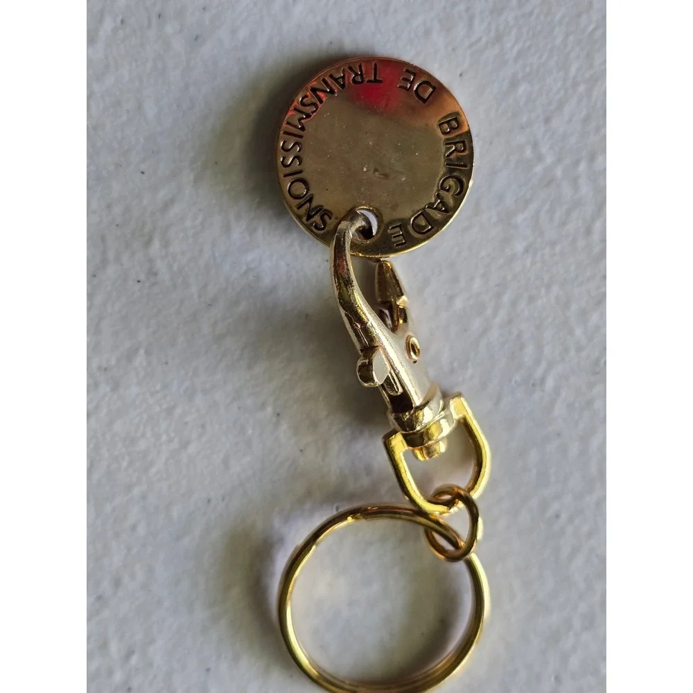 Brigade De Transmissions Keychain Gold Blue Enamel Military Charm